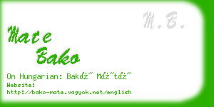 mate bako business card